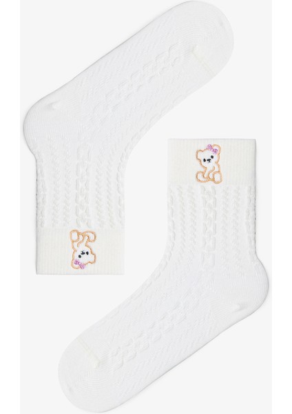 Marshmallow Kız Çocuk Cutie Bear Ayı Desenli 3'lü Soket Çorap fırsatları