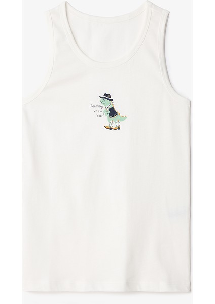 Beyaz Erkek Çocuk Dino Farm Dinozor Baskılı 2'li Atlet fiyatları