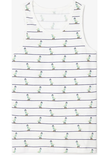 Beyaz Erkek Çocuk Dino Farm Dinozor Baskılı 2'li Atlet modelleri