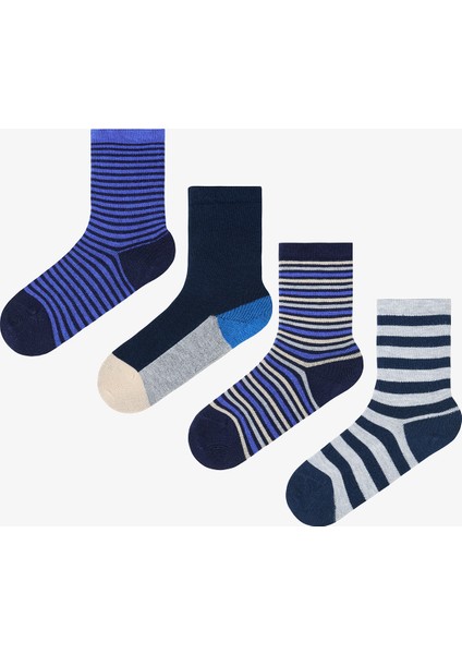 Erkek Çocuk Storm Çizgili 4'lü Soket Çorap