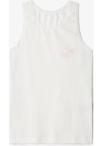 Optik Beyaz Kız Çocuk Pollen 2'li Çıtır Çiçek Desenli Pamuklu Atlet fiyatları