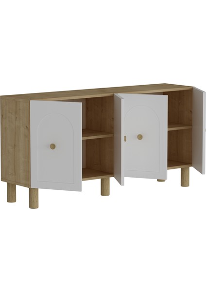 KA1505DB-ELLE Bohem Konsol ,tv Sehpası ,çok Amaçlı Dolap ,kahve Köşesi 150CM Safirmeşe-Beyaz modelleri