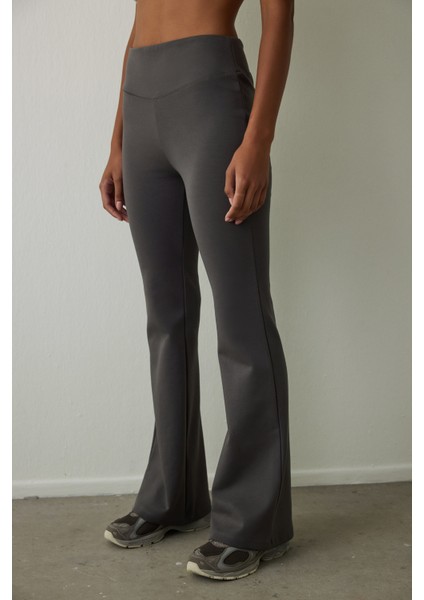 Antrasit Easy Yüksek Bel Ispanyol Paça Pantolon fırsatları