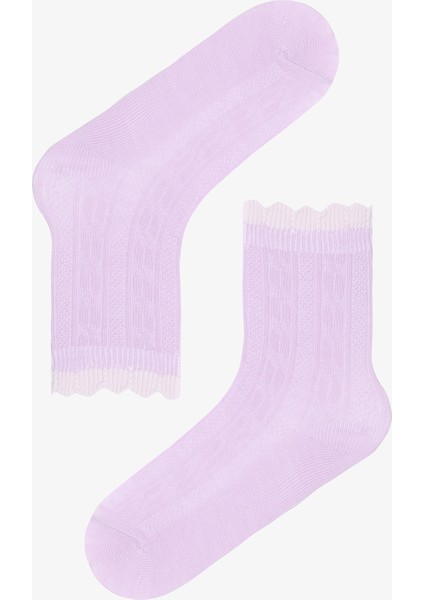 Karışık Renk Kız Çocuk Balıksırtı Desenli Pamuklu 3'lü Soket Çorap modelleri