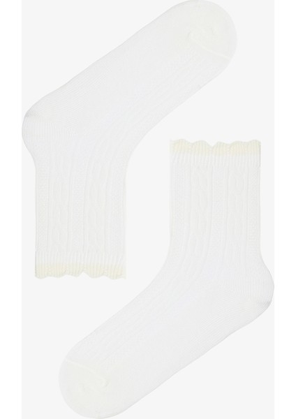 Karışık Renk Kız Çocuk Balıksırtı Desenli Pamuklu 3'lü Soket Çorap fırsatları