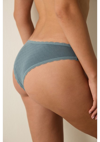 Koyu Gri Kalp Desenli Pointel Düşük Bel Brazilian Külot fiyatları