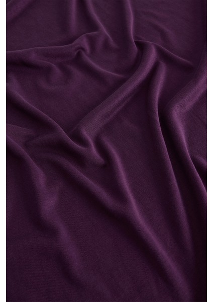 Mor Bisiklet Yaka Kısa Kollu Modal Tişört fiyatları