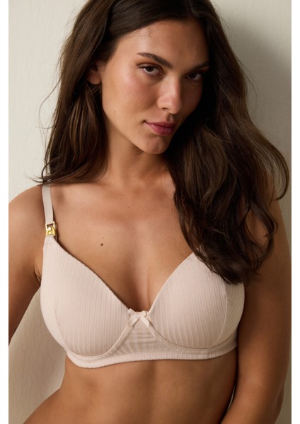 Açık Bej Mama Balensiz Toparlayıcı Emzirme Sütyeni