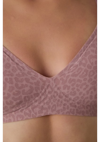 Kirli Pembe Tatto Effect Dikişsiz Balensiz Fitilli Üçgen Sütyen modelleri