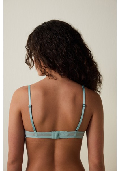 Mint Pliseli Şifon Balensiz Üçgen Sütyen indirimleri