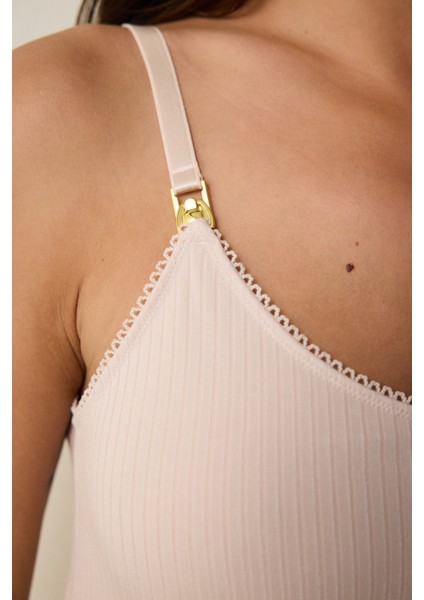 Açık Bej Ayarlanabilir Askılı Emzirme Atleti fiyatları