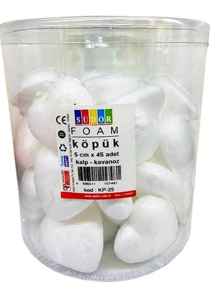 Köpük Monalisa Kalp 5 cm 45 Adet Kavanoz fiyatları