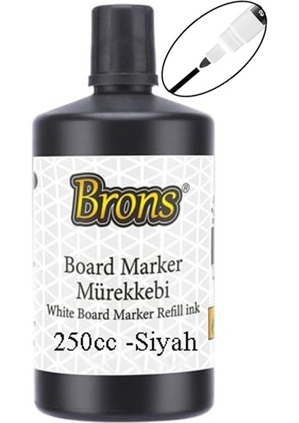 Siyah Yazı Tahta Kalem Mürekkebi 250ML 1 Adet Brons Tahta Kalemi Mürekkebi Kolay Silinebilir 250GR Okul Sınıf Öğrenci