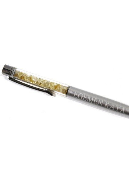 Sitrin Doğal Taşlı Özel Tasarım Tükenmez Kalem | Kişiye Özel Isim Yazılabilir fiyatları