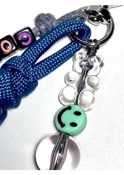 Gençler Için Trend Paracord Charm–okul Çantası Aksesuarı Jelibon Ayıcık Emoji Detaylı