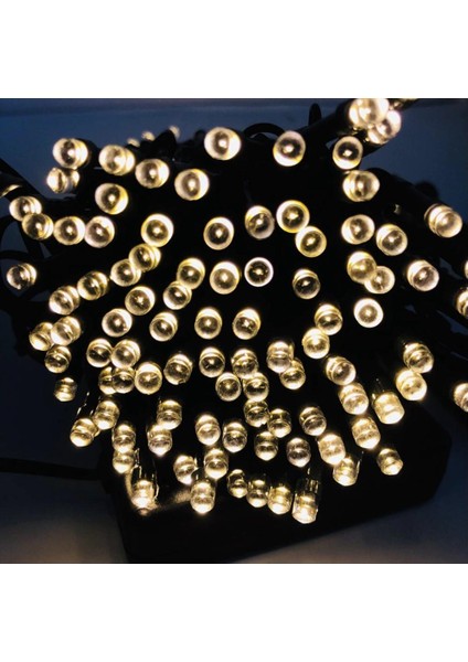 8 Modlu Güneş Enerjili 100 LED 12 Metre Sarı Renk Bahçe Aydınlatması LED Işık indirimleri
