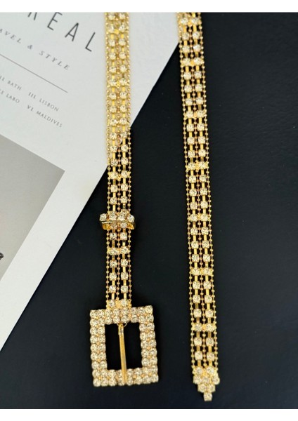 Taş Detaylı Dilli Gold Kadın Kemer fiyatları