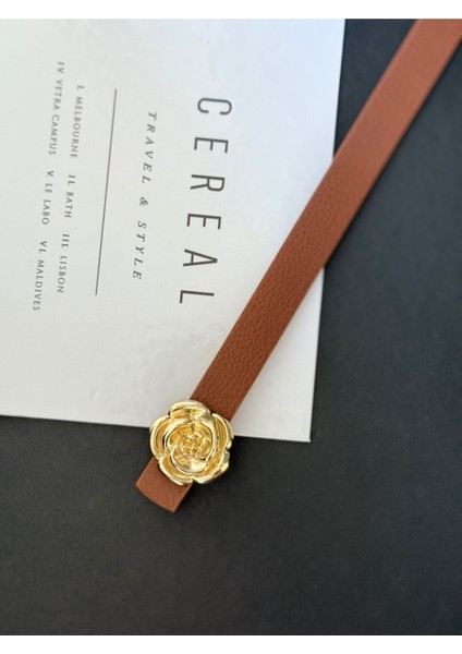 Gold Gül Tokalı Kadın Kemer