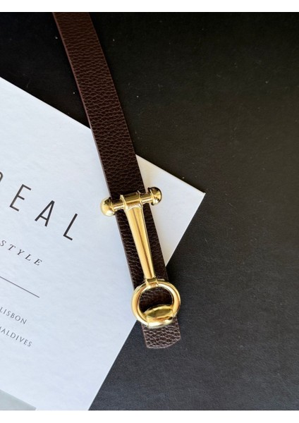 Gold Tasarım Toka Detaylı Kadın Kemer