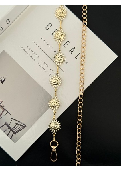 Gold Güneş Toka Detaylı Ayarlanabilir Zincir Kadın Kemer fiyatları