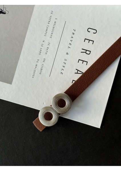 Gümüş Halka Toka Detaylı Kadın Kemer