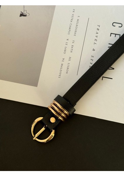 Gold Toka Detaylı Kadın Kemer