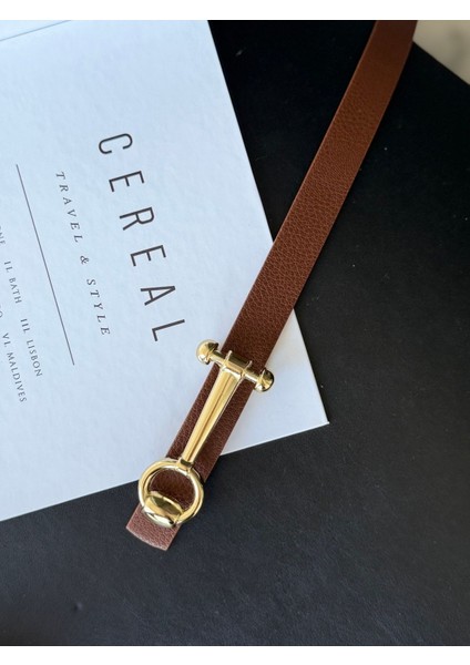 Gold Tasarım Toka Detaylı Kadın Kemer