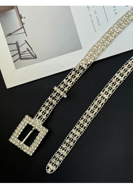 Taş Detaylı Dilli Gold Kadın Kemer