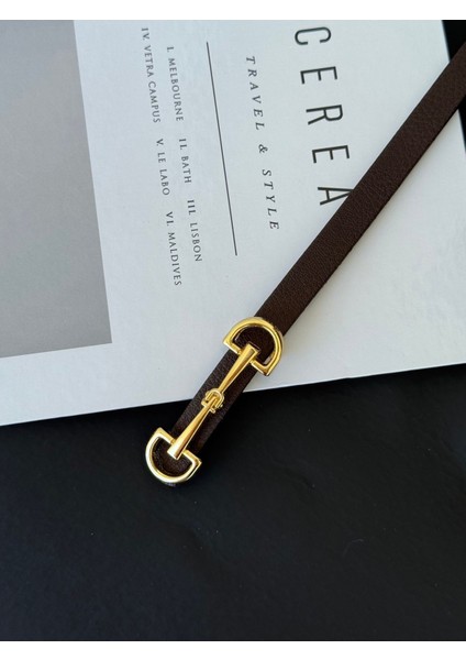 Gold Toka Detaylı Kadın Kemer