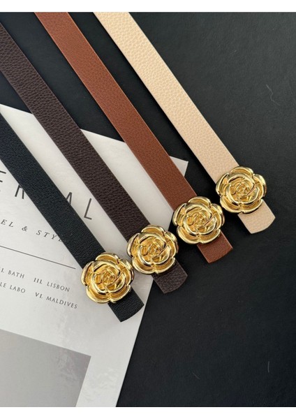 Gold Gül Tokalı Kadın Kemer modelleri
