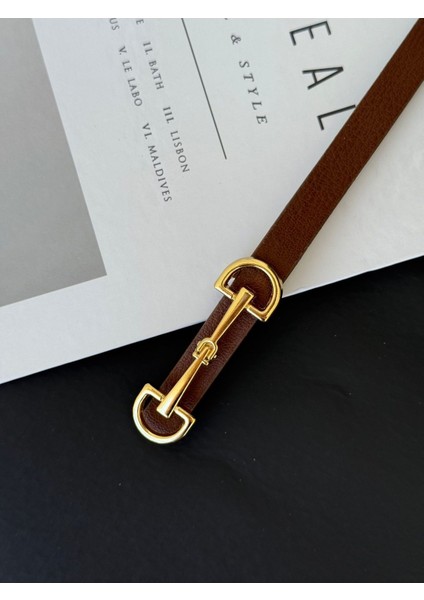 Gold Toka Detaylı Kadın Kemer