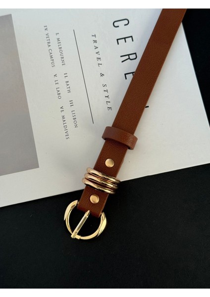 Gold Toka Detaylı Kadın Kemer