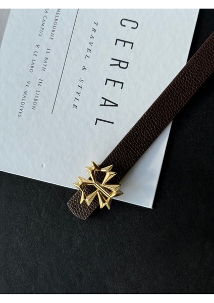 Gold Toka Detaylı Kadın Kemer