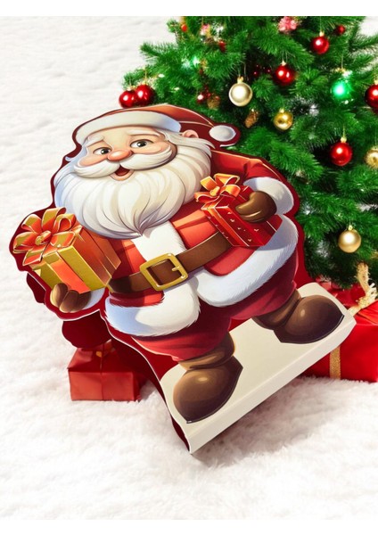 Yılbaşı Özel Tasarım Noel Baba Figürlü Hediye & Çikolata Kutusu(2 Adet)