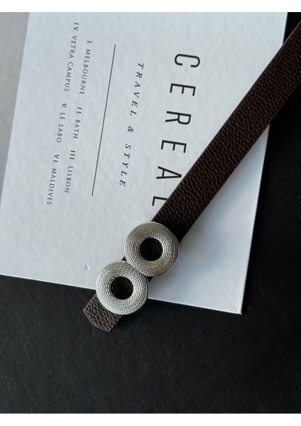 Gümüş Halka Toka Detaylı Kadın Kemer