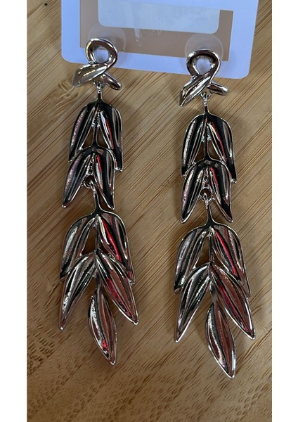 Gümüş Renk Sallantılı Lüks Abiye Küpe