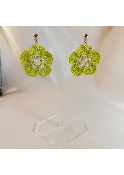 El Yapımı Örgü Çiçek Küpe | Yazlık, Hafif, Antialerjik Kadın Küpe Modelleri | Bohem Tarz El Yapımı Örgü Çiçek Küpe | Günlük ve Özel Gün Kullanımı Için | El Emeği, Zarif Yazlık Küpe