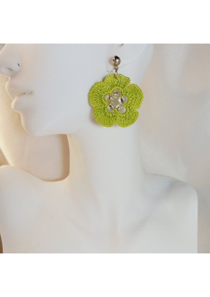 El Yapımı Örgü Çiçek Küpe | Yazlık, Hafif, Antialerjik Kadın Küpe Modelleri | Bohem Tarz El Yapımı Örgü Çiçek Küpe | Günlük ve Özel Gün Kullanımı Için | El Emeği, Zarif Yazlık Küpe fiyatları