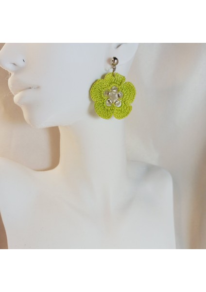 El Yapımı Örgü Çiçek Küpe | Yazlık, Hafif, Antialerjik Kadın Küpe Modelleri | Bohem Tarz El Yapımı Örgü Çiçek Küpe | Günlük ve Özel Gün Kullanımı Için | El Emeği, Zarif Yazlık Küpe fırsatları