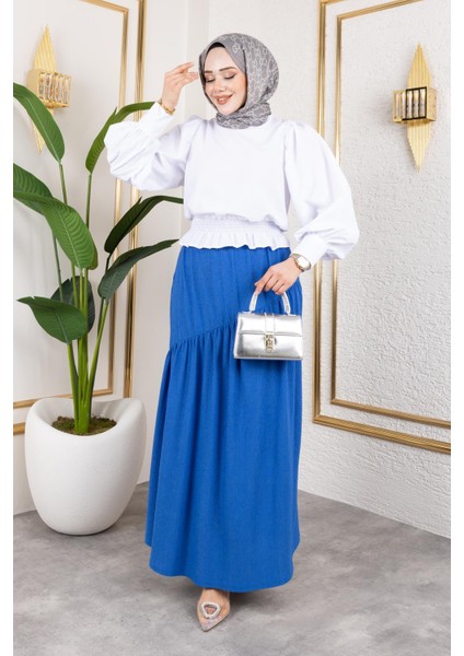 Beli Lastikli Büzgülü ETEK-5026 Saks Mavisi fırsatları