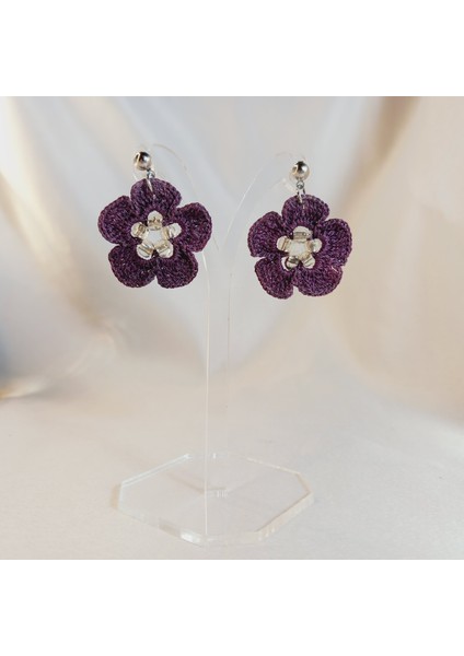 El Yapımı Örgü Çiçek Küpe | Bohem ve Vintage Stil Kadın Takı Modelleri | El Yapımı Örgü Çiçek Küpe | Yazlık, Hafif, Antialerjik Kadın Küpe Modelleri | Günlük ve Özel Günler Için Küpe modelleri