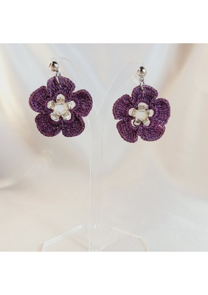 El Yapımı Örgü Çiçek Küpe | Bohem ve Vintage Stil Kadın Takı Modelleri | El Yapımı Örgü Çiçek Küpe | Yazlık, Hafif, Antialerjik Kadın Küpe Modelleri | Günlük ve Özel Günler Için Küpe indirimleri