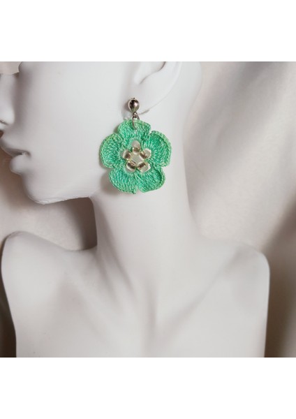 Antialerjik Hafif Örgü Çiçek Küpe | El Emeği, Zarif Yazlık Küpe Tasarımı | El Örgüsü Çiçek Küpe | Yazlık Moda, Bohem Stil, El Yapımı Takı Modelleri | Sevgiliye ve Arkadaşa Hediye Küpe fiyatları