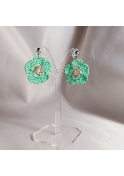 Antialerjik Hafif Örgü Çiçek Küpe | El Emeği, Zarif Yazlık Küpe Tasarımı | El Örgüsü Çiçek Küpe | Yazlık Moda, Bohem Stil, El Yapımı Takı Modelleri | Sevgiliye ve Arkadaşa Hediye Küpe modelleri