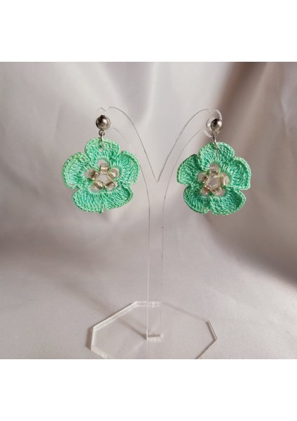 Antialerjik Hafif Örgü Çiçek Küpe | El Emeği, Zarif Yazlık Küpe Tasarımı | El Örgüsü Çiçek Küpe | Yazlık Moda, Bohem Stil, El Yapımı Takı Modelleri | Sevgiliye ve Arkadaşa Hediye Küpe indirimleri