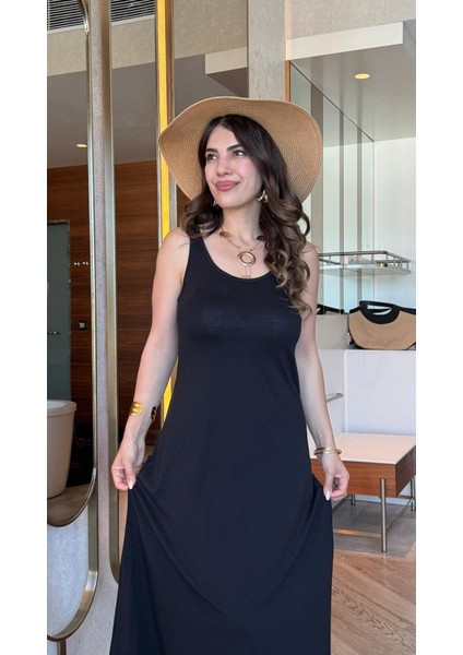 Kadın Askılı Yuvarlak Yakalı Viskon Elbise fiyatları