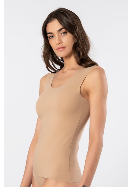 Kadın Lazer Kesim Pamuklu Atlet 906/CAPPUCCINO modelleri