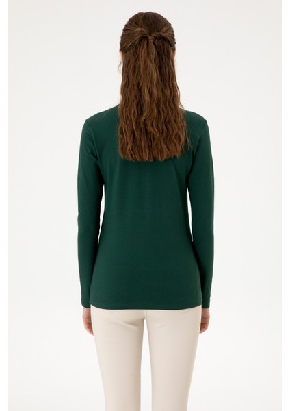 Kadın Koyu Yeşil Sweatshirt 50313593-VR079 indirimleri