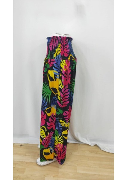 Kadın Yüksek Bel Lastikli Desenli Süprem Pantolon indirimleri