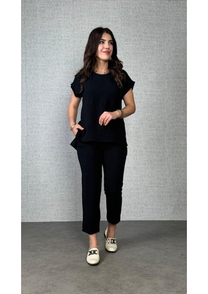 Kadın Kısa Kollu Yuvarlak Yaka Aerobin Bluz ve Pantolon Ikili Takım fiyatları